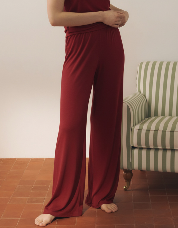 Брюки из ультратонкой шерсти, цвет бордовый