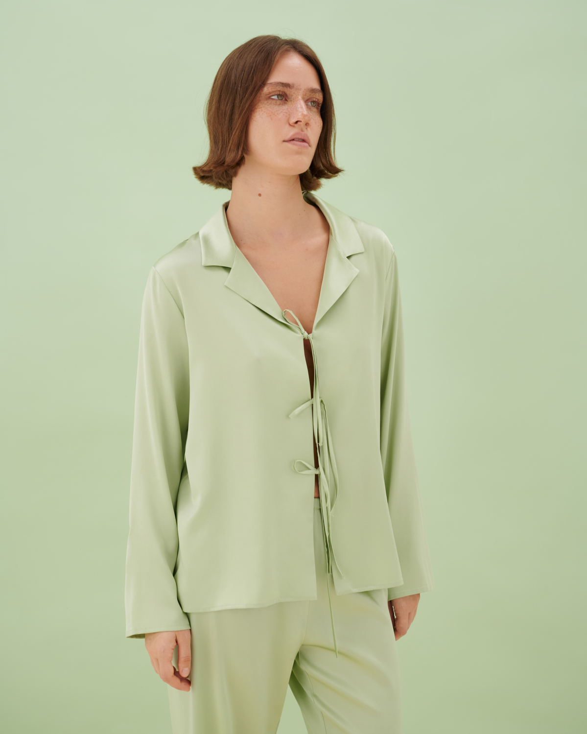 Шелковая рубашка на завязках Ivy