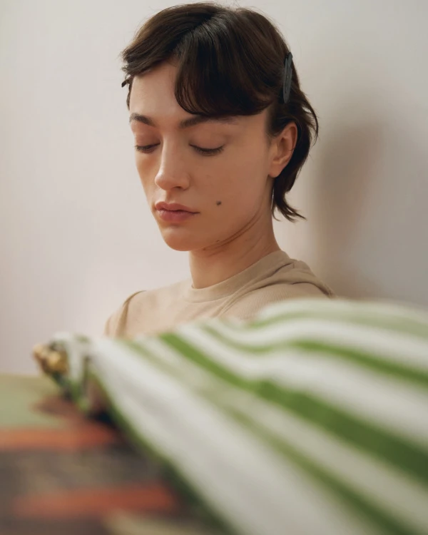 Пижама женская с брюками бежевая